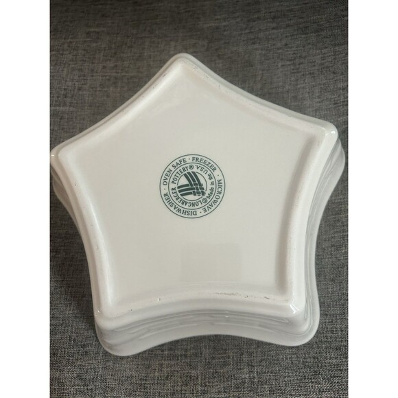 Longaberger Pottery Woven Traditions Beige Star Dish 9.5" - Picture 1 of 10